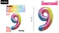 Globo metálico multicolor 40cm número 9 - Miniatura 2