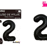 Globo metálico negro 70cm número 2