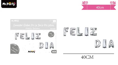 Globos metálico de letra feliz día 40cm
