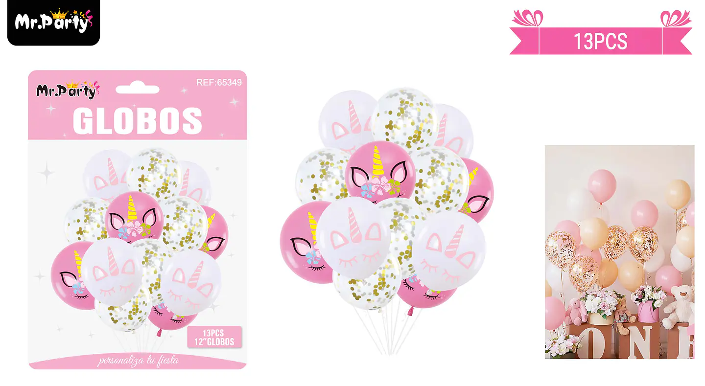 Set de globos de látex 13pcs unicornio 1