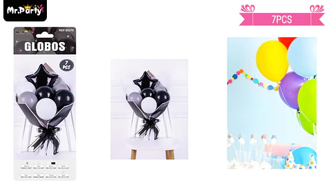 Set bouquete de globos de látex negro 7pcs