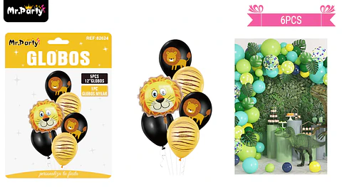Set de globos de látex 6pcs león