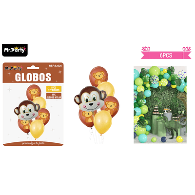 Set de globos de látex 6pcs mono