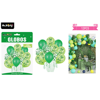 Set de globos de látex 12pcs dinosaurio