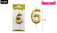 Vela de número 6 dorado 3.8*6CM - Miniatura 2