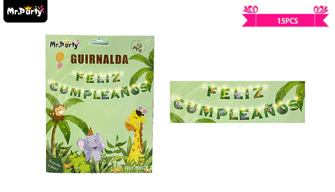 Guirnaldas con luz feliz cumpleaños animales
