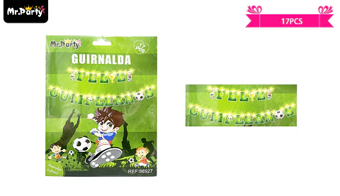Guirnaldas con luz feliz cumpleaños fútbol