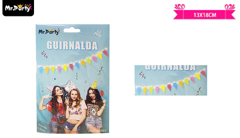 Guirnaldas banderín multicolor con luz 3m 12pcs