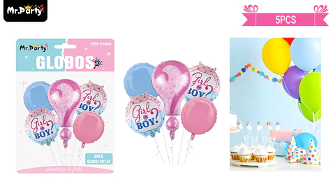 Set de globos de látex 5pcs baby shower