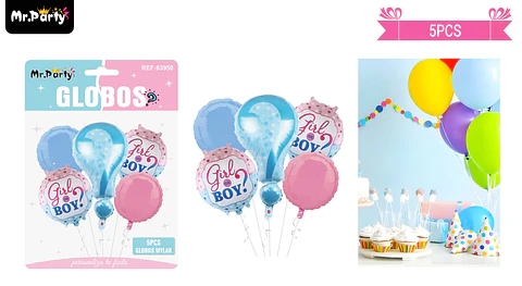 Set de globos de látex 5pcs baby shower