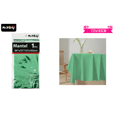 Mantel metálico verde 137*183cm