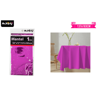 Mantel metálico fuscia 137*183cm