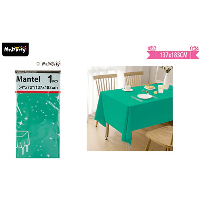 Mantel plástico verde 137*183cm