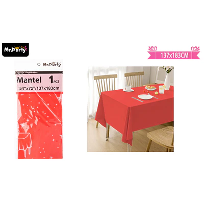 Mantel plástico rojo 137*183cm