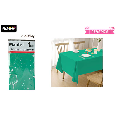 Mantel plástico verde 137*274cm