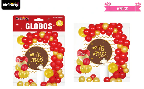 Set de globos látex san valentín te amo 67pcs 