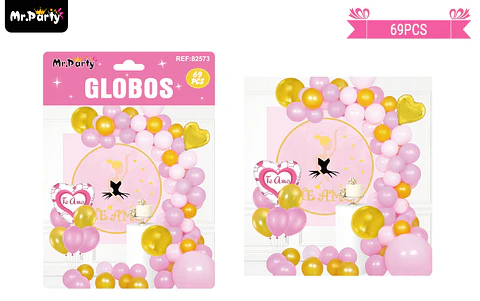 Set de globos látex san valentín te amo 69pcs 