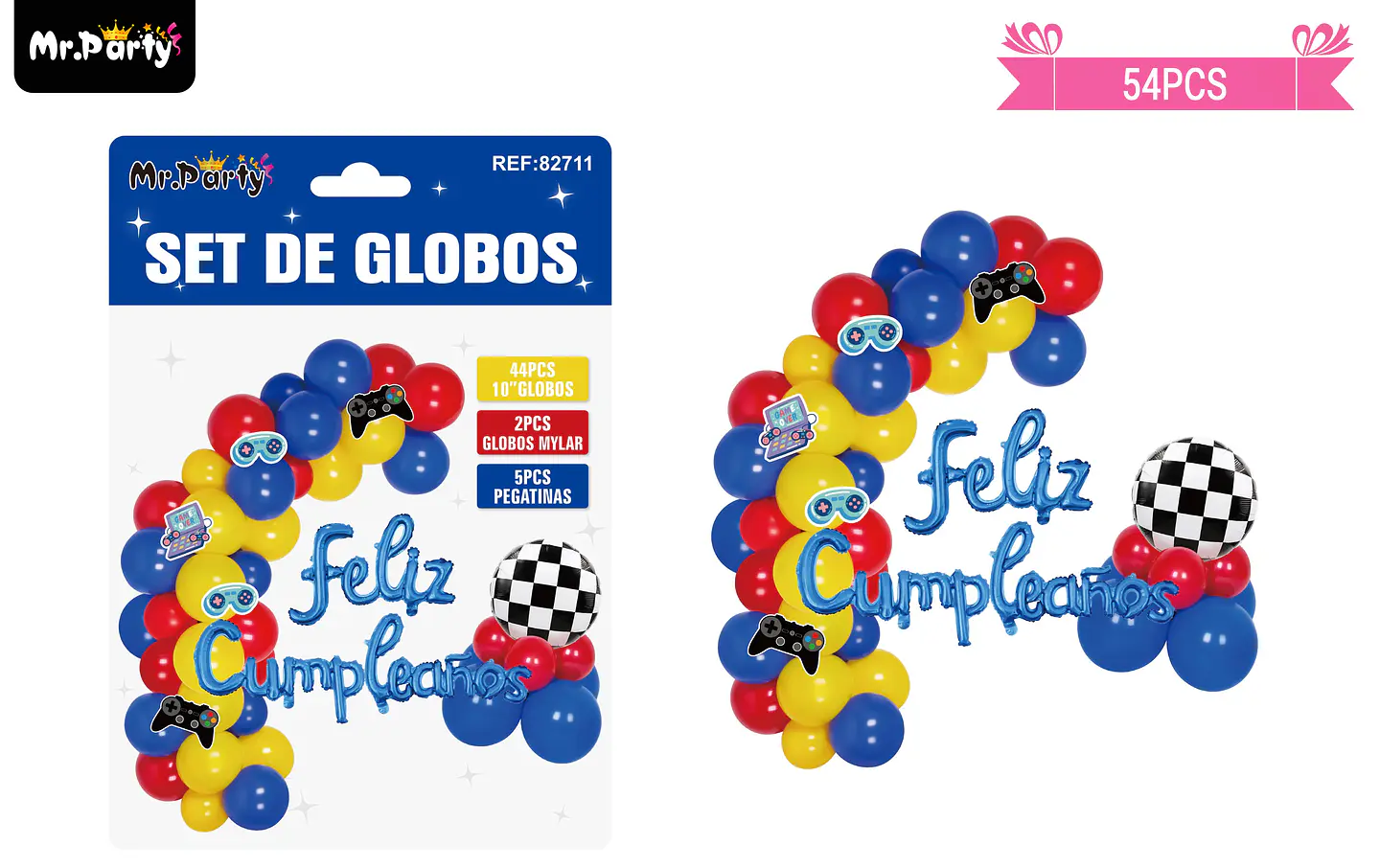 Arco de globos látex feliz cumpleaños 54pcs 1