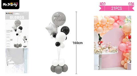 Set de globos con base 21pcs
