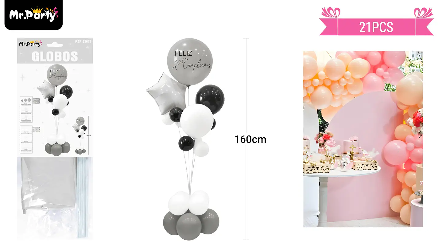 Set de globos con base 21pcs 1