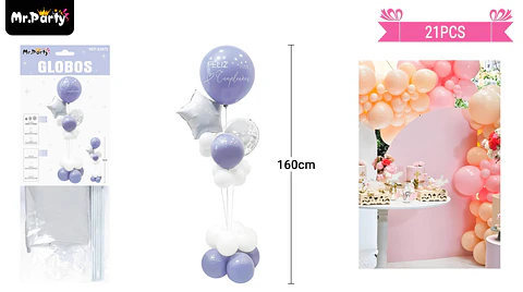 Set de globos con base 21pcs