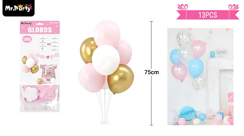 Set de globos con base baby shower 13pcs
