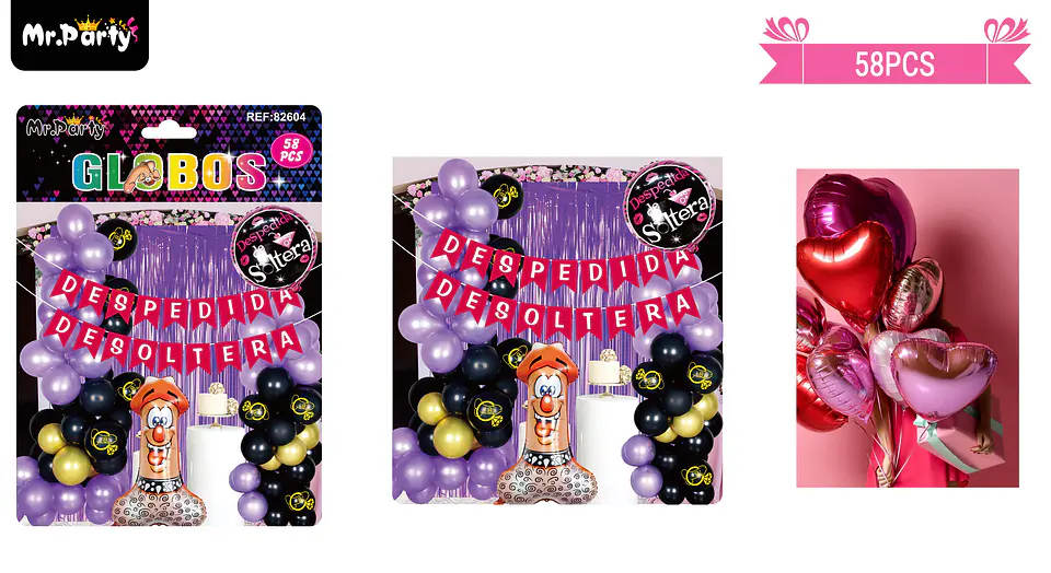 Set de globos látex despedida de soltera 58pcs 1