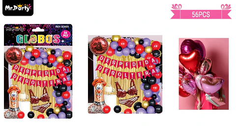 Set de globos látex despedida de soltera 56pcs