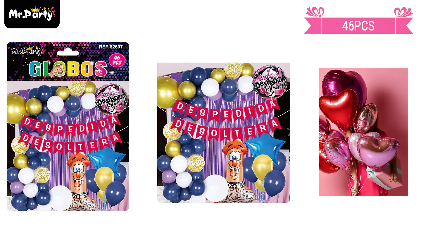 Set de globos látex despedida de soltera 46pcs 1