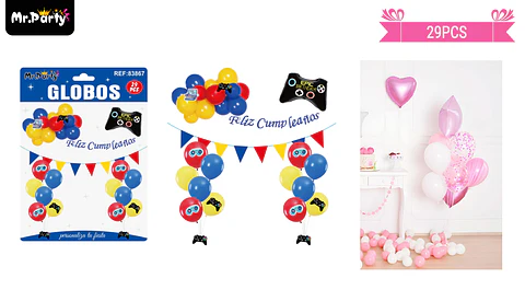 Set de globos látex con juego 29pcs