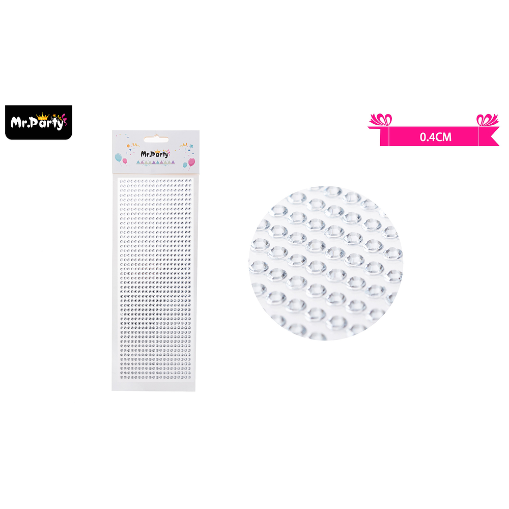 Sticker pegatinas de diamantes blanco para rostro 0.4cm