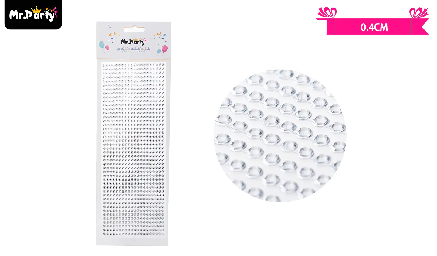 Sticker pegatinas de diamantes blanco para rostro 0.4cm 1