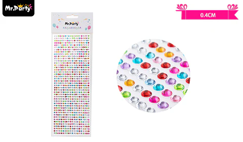 Sticker pegatinas de diamantes multicolor para rostro 0.4cm