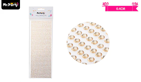 Sticker pegatinas de diamantes champagne para rostro 0.4cm