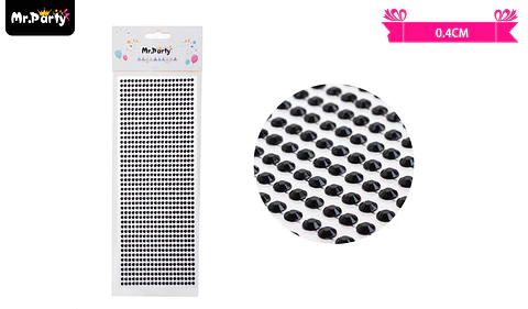 Sticker pegatinas de diamantes negro para rostro 0.4cm