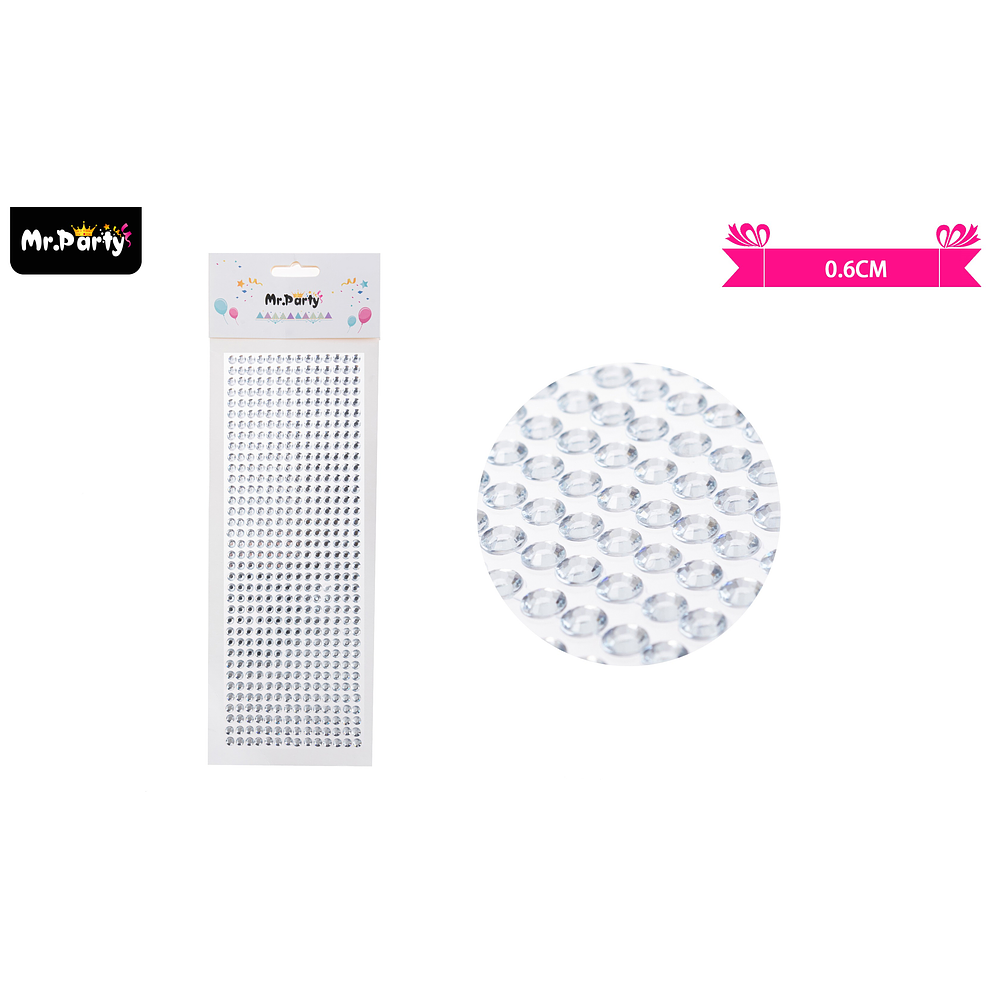 Sticker pegatinas de diamantes blanco para rostro 0.6cm