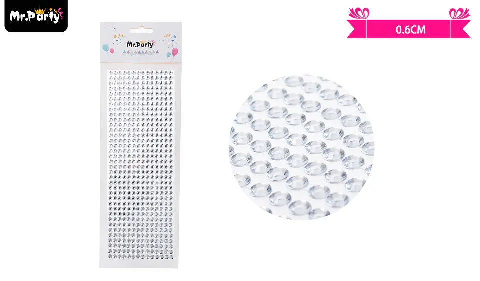 Sticker pegatinas de diamantes blanco para rostro 0.6cm 1