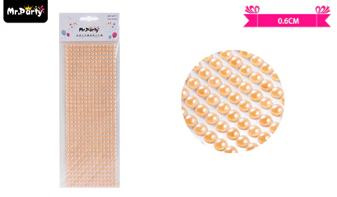 Sticker pegatinas de perlas champagne para rostro 0.6cm