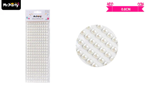 Sticker pegatinas de perlas blanco para rostro 0.8cm