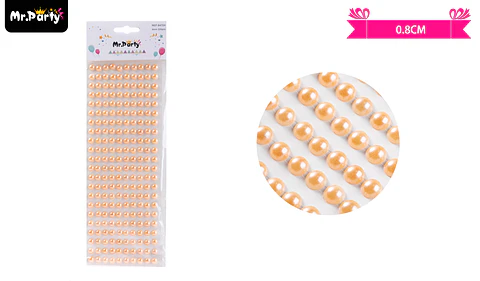 Sticker pegatinas de perlas champagne para rostro 0.8cm