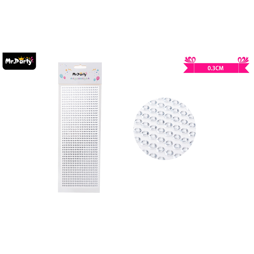 Sticker pegatinas de diamantes blanco para rostro 0.3cm