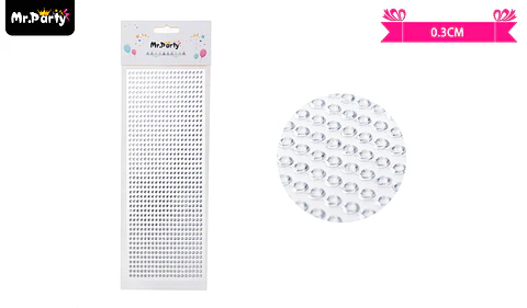 Sticker pegatinas de diamantes blanco para rostro 0.3cm