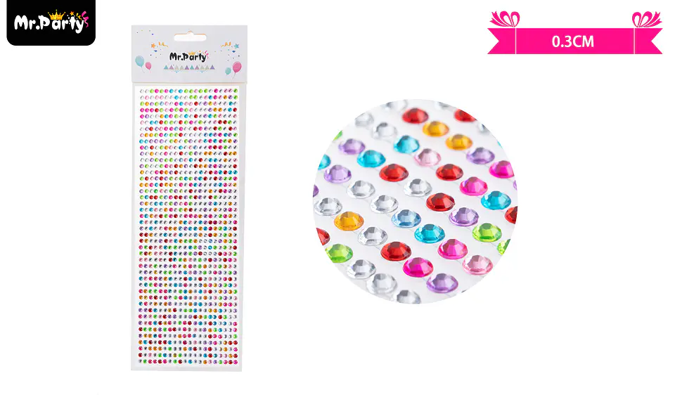 Sticker pegatinas de diamantes multicolor para rostro 0.3cm 1