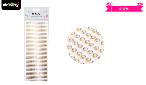 Sticker pegatinas de diamantes champagne para rostro 0.3cm