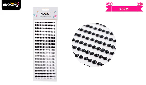Sticker pegatinas de diamantes negro para rostro 0.3cm