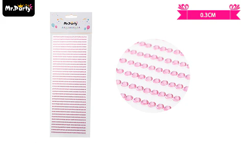 Sticker pegatinas de diamantes rosado para rostro 0.3cm
