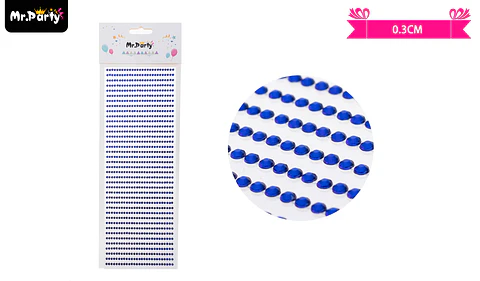 Sticker pegatinas de diamantes azul para rostro 0.3cm