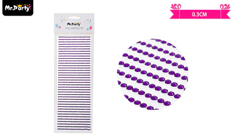Sticker pegatinas de diamantes morado para rostro 0.3cm
