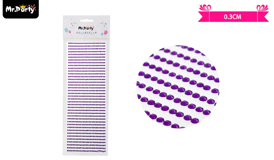 Sticker pegatinas de diamantes morado para rostro 0.3cm 1