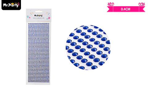 Sticker pegatinas de diamantes azul para rostro 0.4cm
